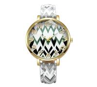 RORIOS Boho Women's Watch Ethnic Pattern Analog Wristwatch with Colorful Bracelet Fashion Bohemian Timepiece for Boho-Chic Lovers White-Green-Black