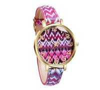 RORIOS Boho Women's Watch Ethnic Pattern Analog Wristwatch with Colorful Bracelet Fashion Bohemian Timepiece for Boho-Chic Lovers Rose-Black-Purple