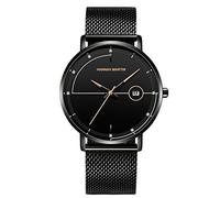 RORIOS Business Men Minimalist Watch Sport Watch Quartz Analog Watches Calendar Stainless Steel Mesh Strap Ultra Thin Waterproof Wrist Watches