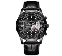 RORIOS Business Mens Watches Luminous Watch Analog Movement Quartz Watch with Leather Band Classic Wrist Watch for Men