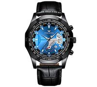 RORIOS Business Mens Watches Luminous Watch Analog Movement Quartz Watch with Leather Band Classic Wrist Watch for Men