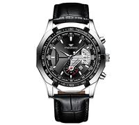 RORIOS Business Mens Watches Luminous Watch Analog Movement Quartz Watch with Leather Band Classic Wrist Watch for Men