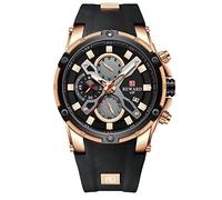 RORIOS Business Mens Watches Luminous Watches Analog Quartz Watch with Silicone Band Chronograph Wrist Watches for Men