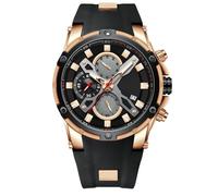 RORIOS Business Mens Watches Luminous Watches Analog Quartz Watch with Silicone Band Chronograph Wrist Watches for Men