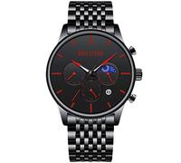 RORIOS Chronograph Watches for Men Analog Quartz Watch Waterproof Luminous Wristwatch with Stainless Steel Brecelet Fashion Men's Watch