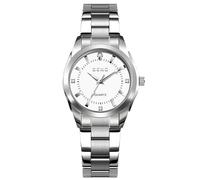 RORIOS Classic Stainless Steel Watch Women's Business Watches Analogue Quartz Wristwatch Minimalist Fashion Watch Ladies Waterproof Wrist Watch White