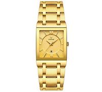 RORIOS Classic Watches Men Multifunction Watches Quartz Analog Watch with Calendar Stainless Steel Strap Fashion Men's Watch, Gold, Bracelet