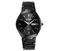 RORIOS Couple Minimalist Watch Men's Women's Wrist Watch Business Stainless Steel Wristwatch Analog Quartz Watches 50M Waterproof Luminous Watch for Men Black A
