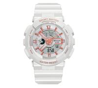 RORIOS Couple's Electronic Watch Multifunctional Military Wrist Watch Men’s Women's Wristwatch Digital Analog Watch with Resin Strap for Girls Boys White Rose Gold B