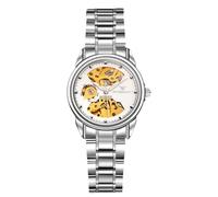 RORIOS Couple's Mechanical Watches Men Women Watch Automatic Stainless Steel Wristwatch Minimalist Self-Winding Wrist Watch Luminous Skeleton Watch White