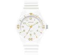 RORIOS Couple's Quartz Watches Men Women Wristwatch Luminous Analog Wrist Watch Minimalist Casual Watch Cute Resin Watch 50m Waterproof Watch for Girl White Gold A