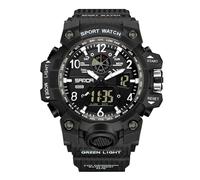 RORIOS Couples Sports Watch Dual Display Electronic Wristwatch Digital Analog Quartz Watch Multifunctional Military Wrist Watch for Women 50m Waterproof Black