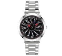 RORIOS Creative Mens Watches Analog Quartz Watch with Stainless Steel Strap 3D Car Wheel Rotating Watch Waterproof Wrist Watches for Men