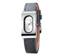 RORIOS Elegant Rectangular Women's Watch Slim Case with Leather Strap Analog Quartz Wristwatch Water-Resistant Fashion Timepiece Silver Gray