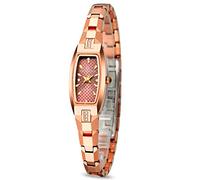 rorios Elegant Women's Analogue Quartz Watch Bracelet Tungsten Steel Strap Waterproof Watch, Pink, Bracelet