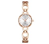 RORIOS Elegant Women's Analogue Quartz Watch Simulated Diamond Watch Exquisite Girl Stainless Steel Watch Women Watch, Rose Gold, Bracelet, Pink Gold, Bracelet