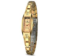 RORIOS Elegant Women's Analogue Quartz Watch with Tungsten Steel Band Waterproof, Gold, Strap