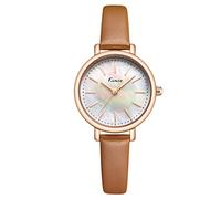RORIOS Fashion Dress Women's Watch Analog Quartz Wristwatch with Leather Strap Mother of Pearl Dial Ladies Watch
