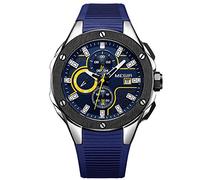 RORIOS Fashion Leisure Men Watch Silicone Strap Calendar Luminous Stopwatch Multifunction Wrist Watch