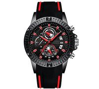 RORIOS Fashion Luxury Rubber Wrist Watches Men Calendar Luminous Stopwatch Multifunction, Red, Strap