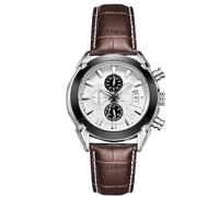 RORIOS Fashion Men Watch Leather Strap Watch Calendar Luminous Stopwatch Lap Timer Multifunction Wrist Watch