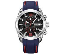 RORIOS Fashion Men Watch Silicone Strap Sport Watch Calendar Luminous Stopwatch Lap Timer Multifunction Wrist Watch