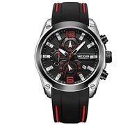 RORIOS Fashion Men Watch Silicone Strap Sport Watch Calendar Luminous Stopwatch Lap Timer Multifunction Wrist Watch