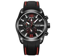 RORIOS Fashion Men Watch Silicone Strap Sport Watch Calendar Luminous Stopwatch Lap Timer Multifunction Wrist Watch