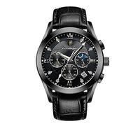 RORIOS Fashion Mens Watches Analog Quartz Watch with Leather Band Luminous Watch Waterproof Wrist Watch for Men