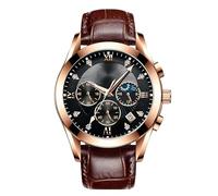RORIOS Fashion Mens Watches Analog Quartz Watch with Leather Band Luminous Watch Waterproof Wrist Watch for Men