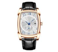 RORIOS Fashion Watches Men Quartz Analog Luminous Watches Dial Leather Band Waterproof Sports Watches for Men, White Black A, Strap