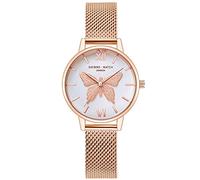 RORIOS Fashion Women Watch Butterfly Dial Stainless Steel Mesh Strap Analogue Quartz Wristwatch Ladies Watch