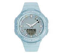 RORIOS Girls Electronic Wristwatch Digital Analog Quartz Watch Ladies Simple Wrist Watch Resin 50M Waterproof Watch Multifunctional Military Watch for Women Blue