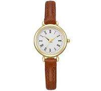 RORIOS Ladies Analogue Quartz Watch Minimalist Vintage Watches for Women Girls Casual Waterproof Wrist Watch with 8mm Leather Strap Coffee