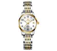 RORIOS Ladies Mechanical Wristwatch Women's Elegant Watch Minimalist Automatic Wrist Watch Fashion Stainless Steel Watch Self-Winding Luminous Watch White A