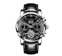 RORIOS Men Automatic Watch Mechanical Self Winding Watch with Leather Strap Classic Luminous Watch Waterproof Wrist Watch for Men