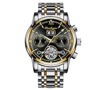 RORIOS Men Automatic Watch Mechanical Self Winding Watch with Stainless Steel Strap Classic Luminous Watch Waterproof Wrist Watch for Men