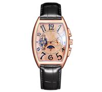 RORIOS Men Automatic Watch Mechanical Watch with Leather Strap Tourbillon Watch Skeleton Dial Wrist Watches for Men