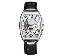 RORIOS Men Automatic Watch Mechanical Watch with Leather Strap Tourbillon Watch Skeleton Dial Wrist Watches for Men