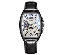 RORIOS Men Automatic Watch Mechanical Watch with Leather Strap Tourbillon Watch Skeleton Dial Wrist Watches for Men