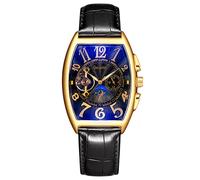 RORIOS Men Automatic Watch Mechanical Watch with Leather Strap Tourbillon Watch Skeleton Dial Wrist Watches for Men