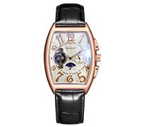 RORIOS Men Automatic Watch Mechanical Watch with Leather Strap Tourbillon Watch Skeleton Dial Wrist Watches for Men