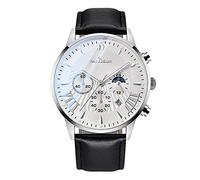 RORIOS Men’s Multifunctional Watch Business Analogue Quartz Watch Sport Chronograph Wristwatch 3ATM Luminous Watch with Leather Strap