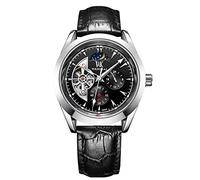 RORIOS Men’s Watch Luminous Watch Automatic Mechanical Watch with Leather Strap Moon Phase Wrist Watch for Man