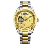 RORIOS Men’s Watch Luminous Watch Automatic Mechanical Watch with Stainless Steel Strap Moon Phase Wrist Watch for Man