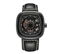 RORIOS Men Sport Wristwatches Automatic Mechanical Watch Luminous Dial with Calendar Window Leather Strap Fashion Sports Men Watches