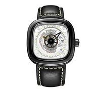 RORIOS Men Sport Wristwatches Automatic Mechanical Watch Luminous Dial with Calendar Window Leather Strap Fashion Sports Men Watches