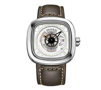 RORIOS Men Sport Wristwatches Automatic Mechanical Watch Luminous Dial with Calendar Window Leather Strap Fashion Sports Men Watches