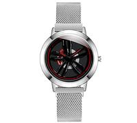 RORIOS Men Watch Sport Watch Rotate Dial Stainless Steel Mesh Strap Wrist Watch