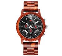 RORIOS Men Wood Watch Handmade Analog Quartz Watches Multifunction Wristwatches Lightweight Luminous Watches for Men